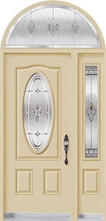 Single door with sidelite and transom