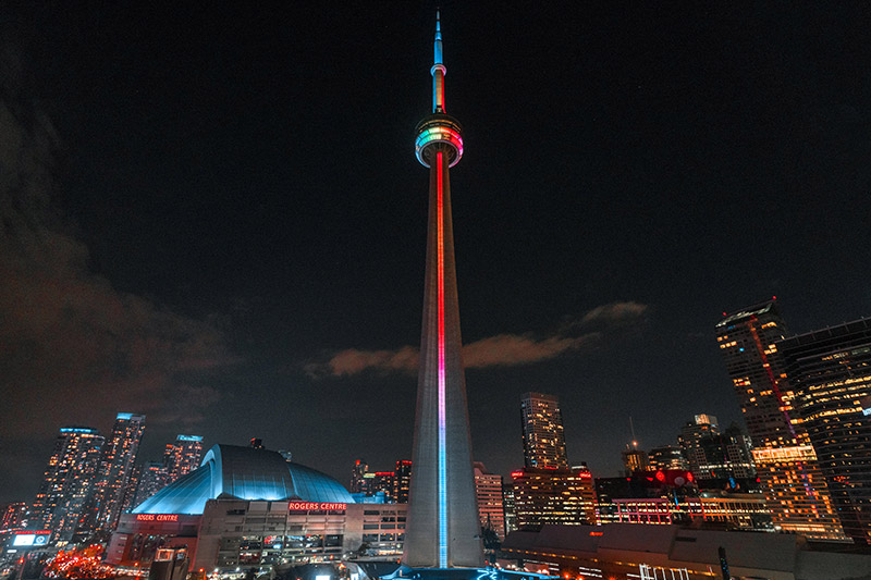A view of the CN Tower in downtown Toronto.