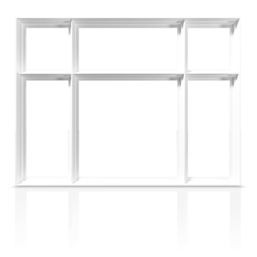 An example of a RevoCell® Window showing the frame and mullions only.