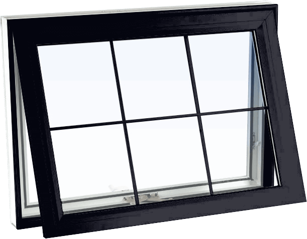 Custom black color vinyl replacement awning window