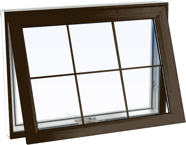 Custom commercial brown color vinyl replacement awning window