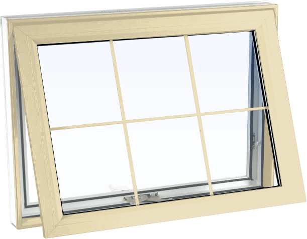 Custom cream color vinyl replacement awning window