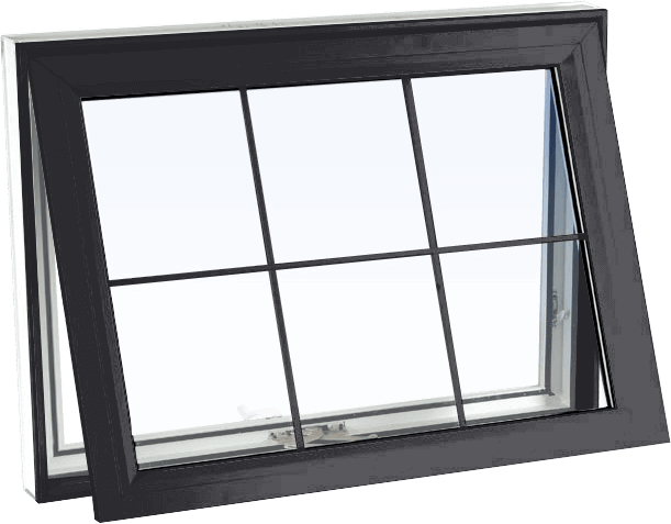 Custom iron ore color vinyl replacement awning window