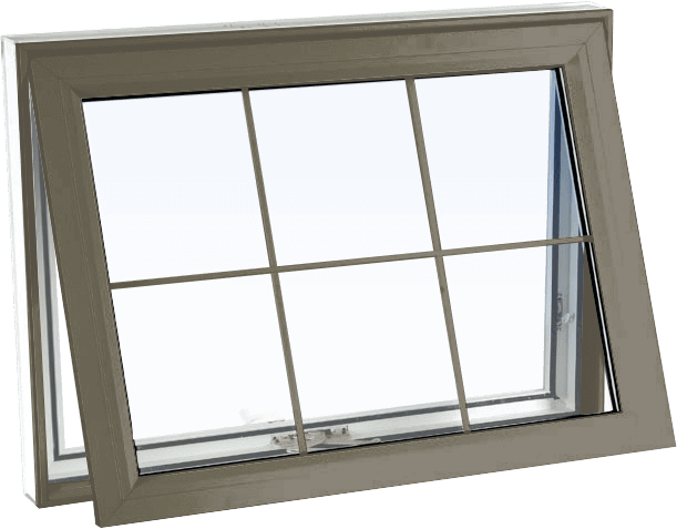 Custom sable color vinyl replacement awning window