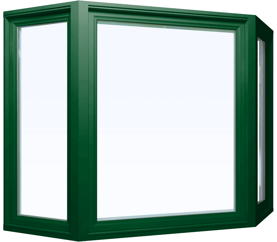 Custom forest green color vinyl replacement bay window