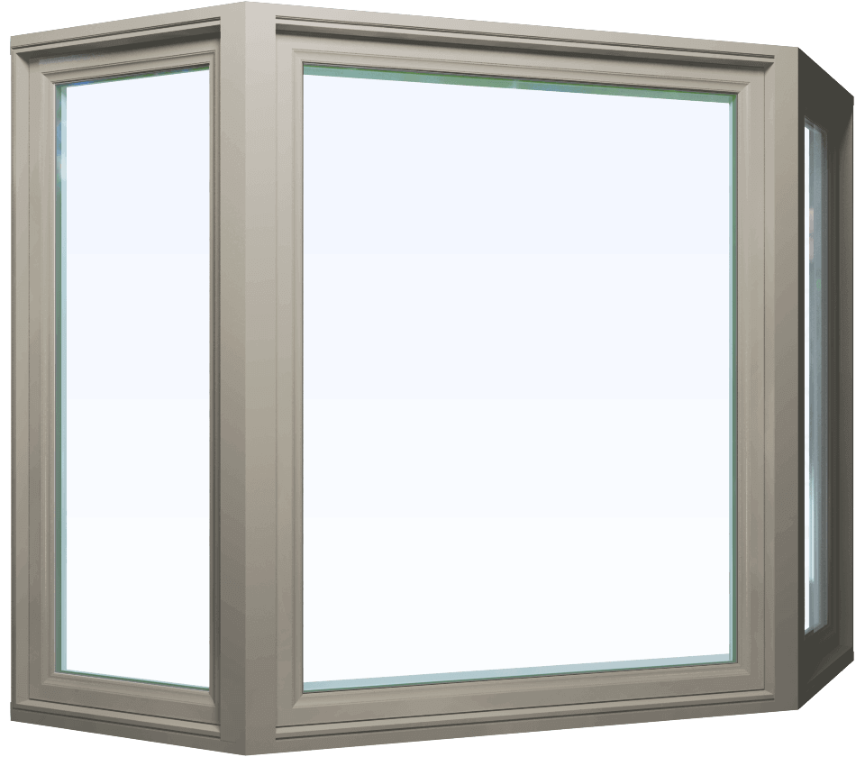 Custom hickory color vinyl replacement bow window