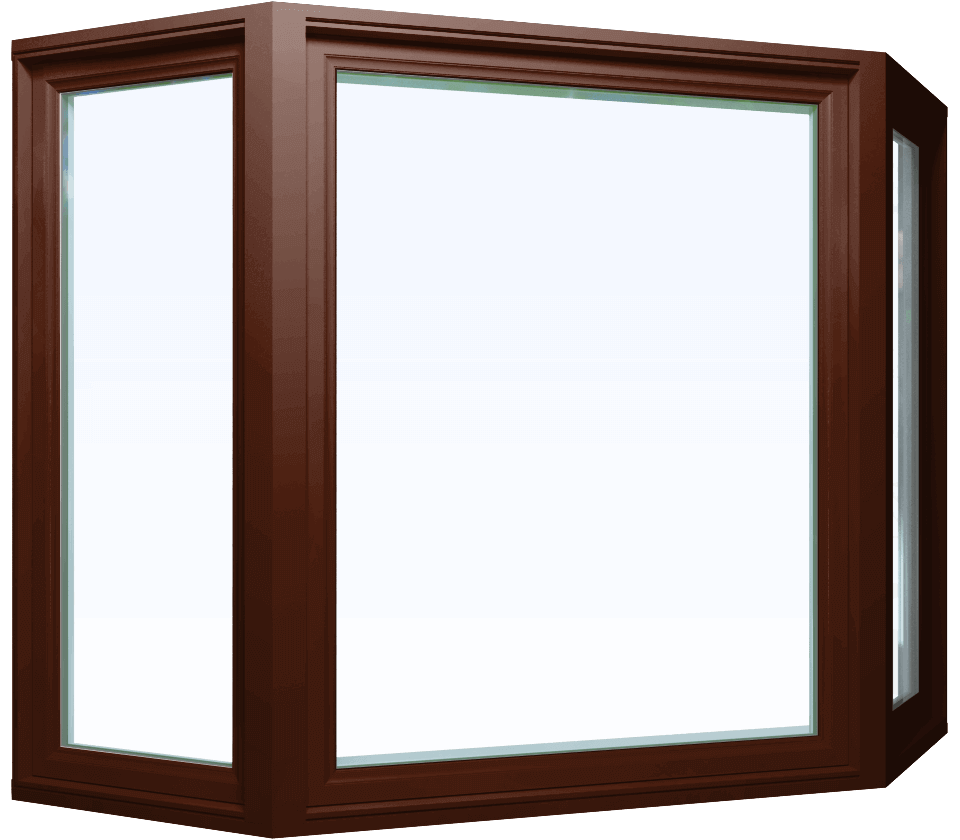 Custom high gloss brown color vinyl replacement bow window