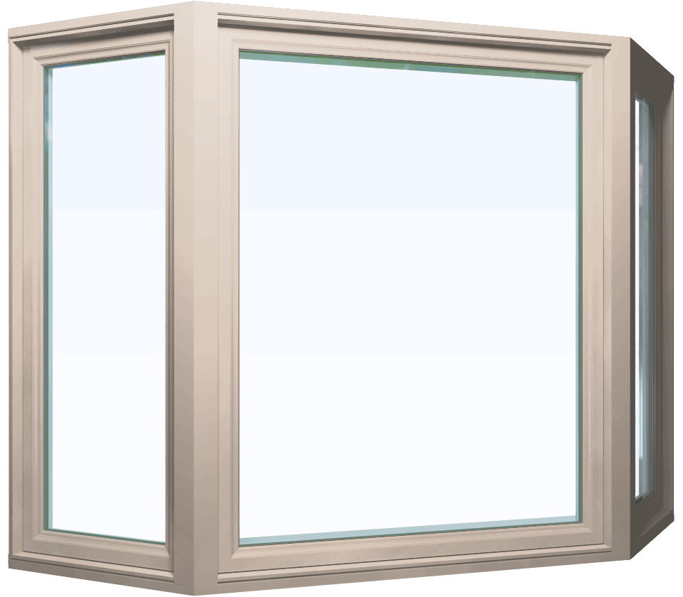 Custom sandalwood color vinyl replacement bay window