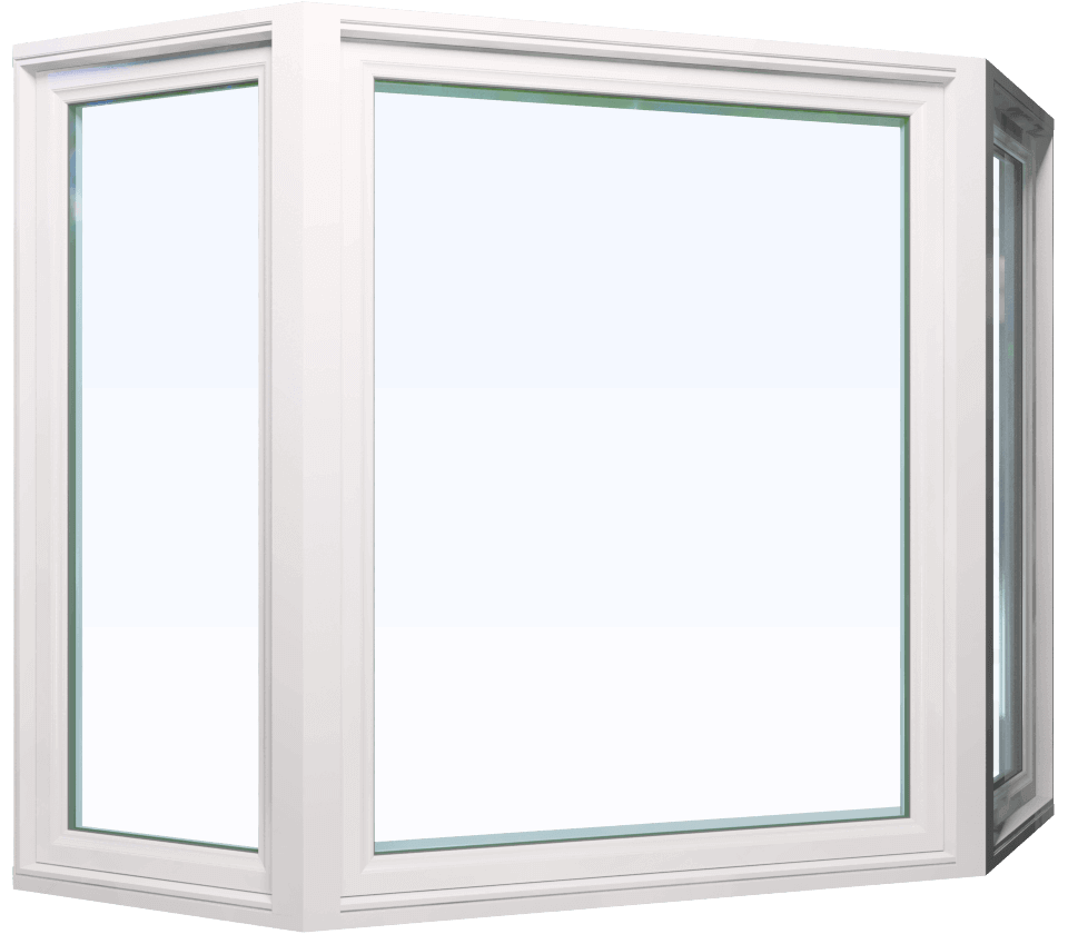 Custom white color vinyl replacement bay window