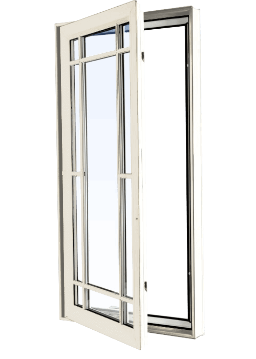 Custom cashmere color vinyl replacement casement window