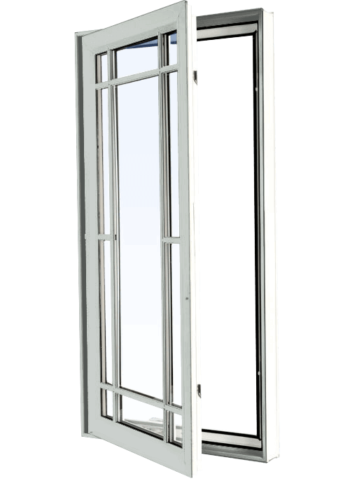 Custom dover grey color vinyl replacement casement window
