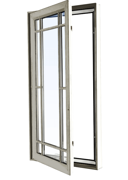 Custom sable color vinyl replacement casement window