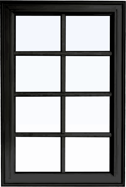 Custom black color PVC fixed shaped window