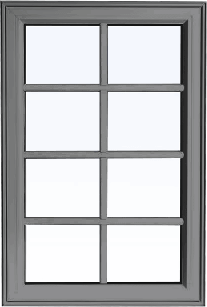 Custom grey color PVC fixed shaped window
