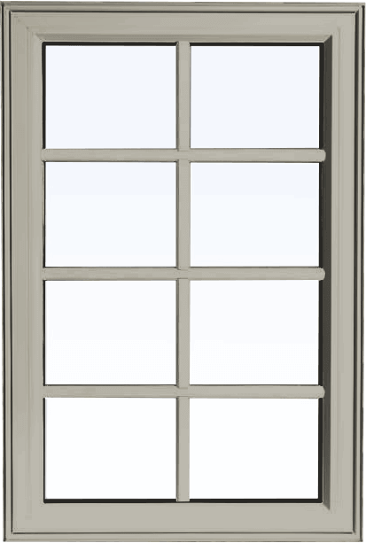 Custom hickory color PVC fixed shaped window