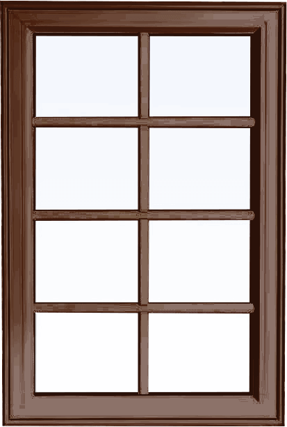 Custom high gloss brown color PVC fixed shaped window
