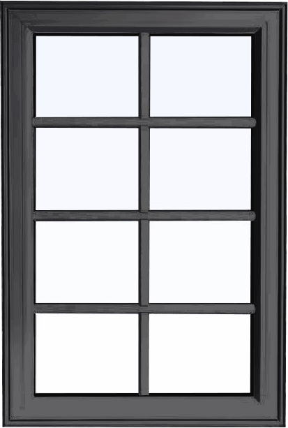Custom iron ore color PVC fixed shaped window