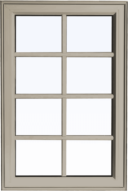 Custom sandstone color PVC fixed shaped window