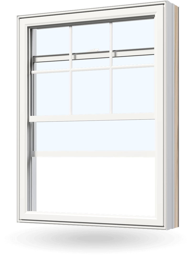 Double hung replacement window made of vinyl / PVC