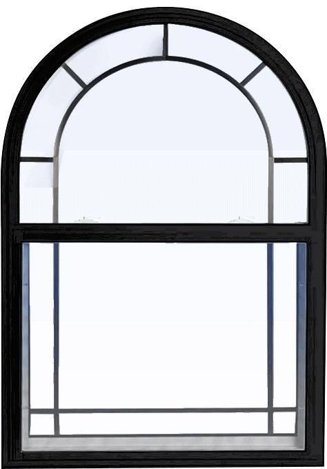 Custom black color replacement PVC hung window