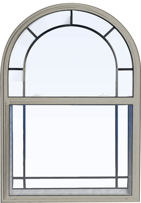 Custom hickory color replacement PVC hung window