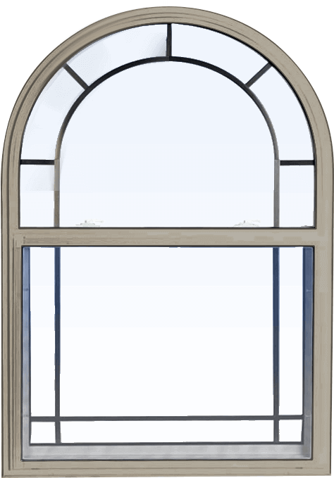 Custom sandstone color replacement PVC hung window