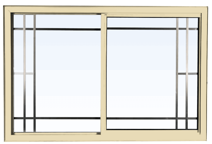 Custom cream color vinyl replacement sliding window