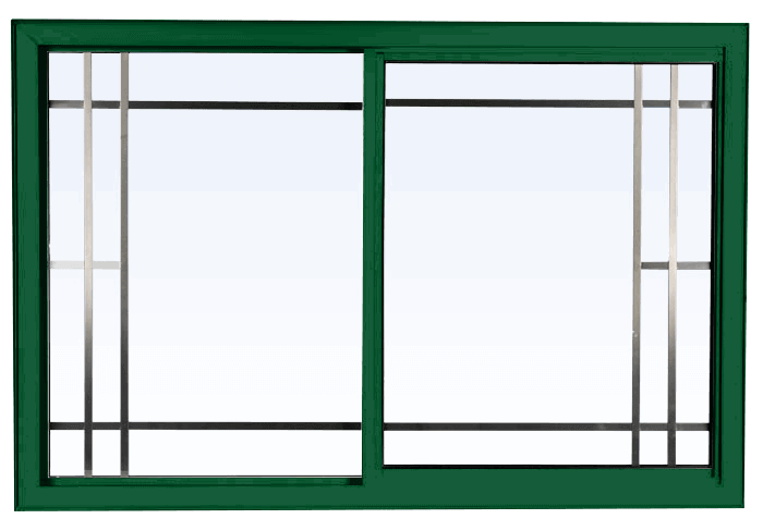 Custom forest green color vinyl replacement sliding window