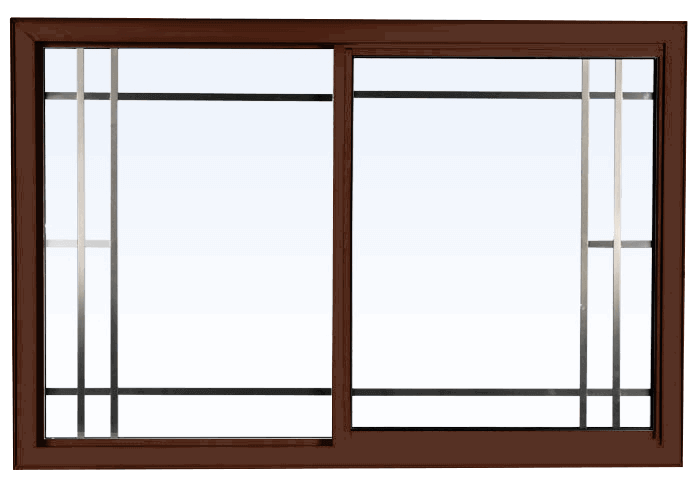 Custom high gloss brown color vinyl replacement slider window