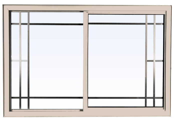 Custom sandalwood color vinyl replacement slider window