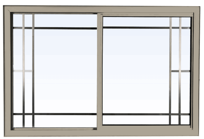 Custom sandstone color vinyl replacement slider window
